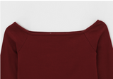 [B-BASIC] スタンダードオフショルダー長袖Tシャツ