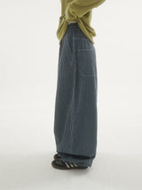 Grain stripe denim pants -2C