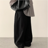 イアンフロントダイアゴナルインシジョンヘムストリングワイドパンツ