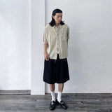 Crumpled Texture Line-Detail Pants