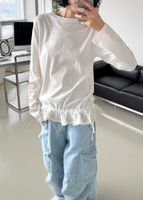 レースフリルロングスリーブTシャツ