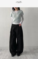 734 ピーチバルーンワイドパンツ