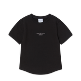 25SS ベーシック ロゴ ヘムライン クロップ ショートスリーブ Tシャツ ブラック