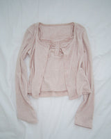 Enru Slim Fit Sleeveless & Cardigan Set