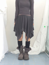 stripe ribbonline wave skirt