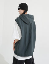 Nylon Hooded Anorak Vest
