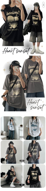 リカーリングハートラウンド半袖Tシャツ