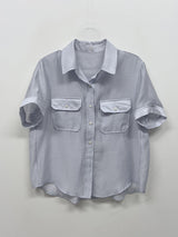 Pocket Organza See-through Short Sleeve Shirt