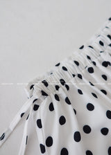 Dot Polka Dot Back Banding Midi Skirt