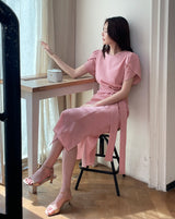 26SS★ Nadine Seersucker Tulip Wrap One Piece