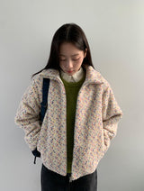 Tumbab Wool Collar Quilted Fleece Jumper