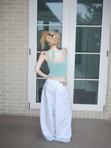 halter crop knit(3 color)