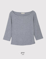 Dot Crop Three Quarter Sleeve T-Shirt (4color)
