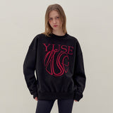 SWEATSHIRT EARTHYUSE NEEDLEWORK - BLACK