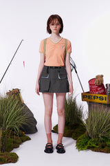 VネックスリムフィットTシャツ [LIGHT ORANGE]