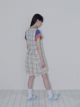 バルーンチェックドレス (イエロー)