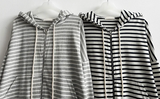 Itta Overfit Stripe Dangara Hooded Zip-Up