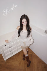 Lace Two-Piece Shirring Layered Dress