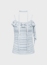 Lynn Choker Frill Shirring Slim Top
