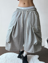 ミランカーゴピンタックオーバーバルーンバミューダショーツ2カラー