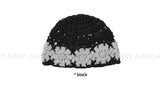 FLOWER CROCHET BEANIE