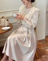 Revcell Ruffle Lace PuffBlouse (Sleeveless Set)