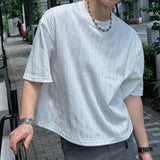 ASCLO ジャカード クロップ半袖 Tシャツ(3color)