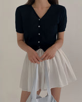 Ab linen short-sleeved cardigan