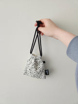 terazzo flat string pouch bag - white S