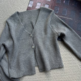 Daisy two button V-neck crop long sleeve cardigan (6 colors)