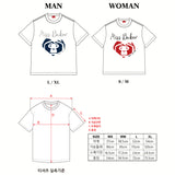 ハートバイカーパッチTシャツ ホワイト / ネイビー