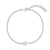Geometric Cubic Zirconia 925 Silver +Rhodium Bracelet B059-02H
