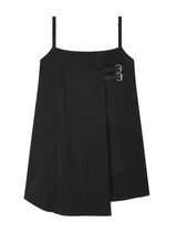 [mnem] Buckle Nylon Midi Dress (black)
