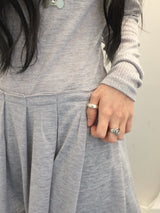 line and pleated dress