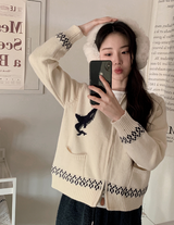 #Orca Collar Knit Zip-up (3color)