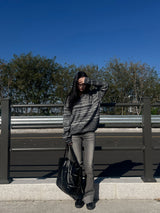 [UNISEX] Overfit mix regular V-neck long sleeve knit (5 colors)