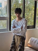 [1+1] ヌーク ベーシック Uネック ロングスリーブ Tシャツ