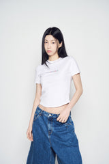 25SS ポイントロゴポケットデニムショートパンツ ブルー