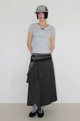 UNBALANCE WRAP LAYERED SKIRT