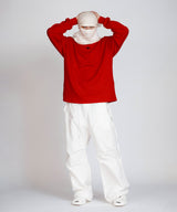 Bohemian vintage washed fringe pants _ White 