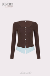 Mint Brown Layered T-shirt