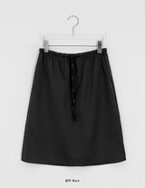Lahin Satin Banding Layered Midi Skirt