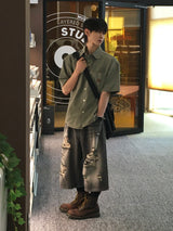 Melan Destroid Bermuda Denim Pants 2C