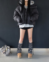 Robs High-Neck Hooded Short Padded Jacket