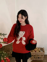#Teddy Bear Ribbon Loose Knit (3color)