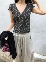 Floral V-Neck Tee