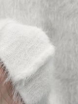 Angora Fur Crop Hooded Sweatshirt