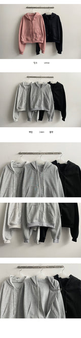 [Short and long 2 versions *Special gift!] Fluff Hooded Zip-Up Jk