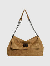 LOOK STITCH SUEDE CHAIN BAG (4COLORS!)