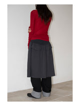 FLARE RIB SKIRT (CAHRCOAL)